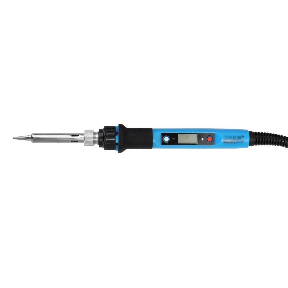 80W Professional LCD Digital Temperature Adjustable Electric Soldering Iron Tool - EU Plug/Blue
