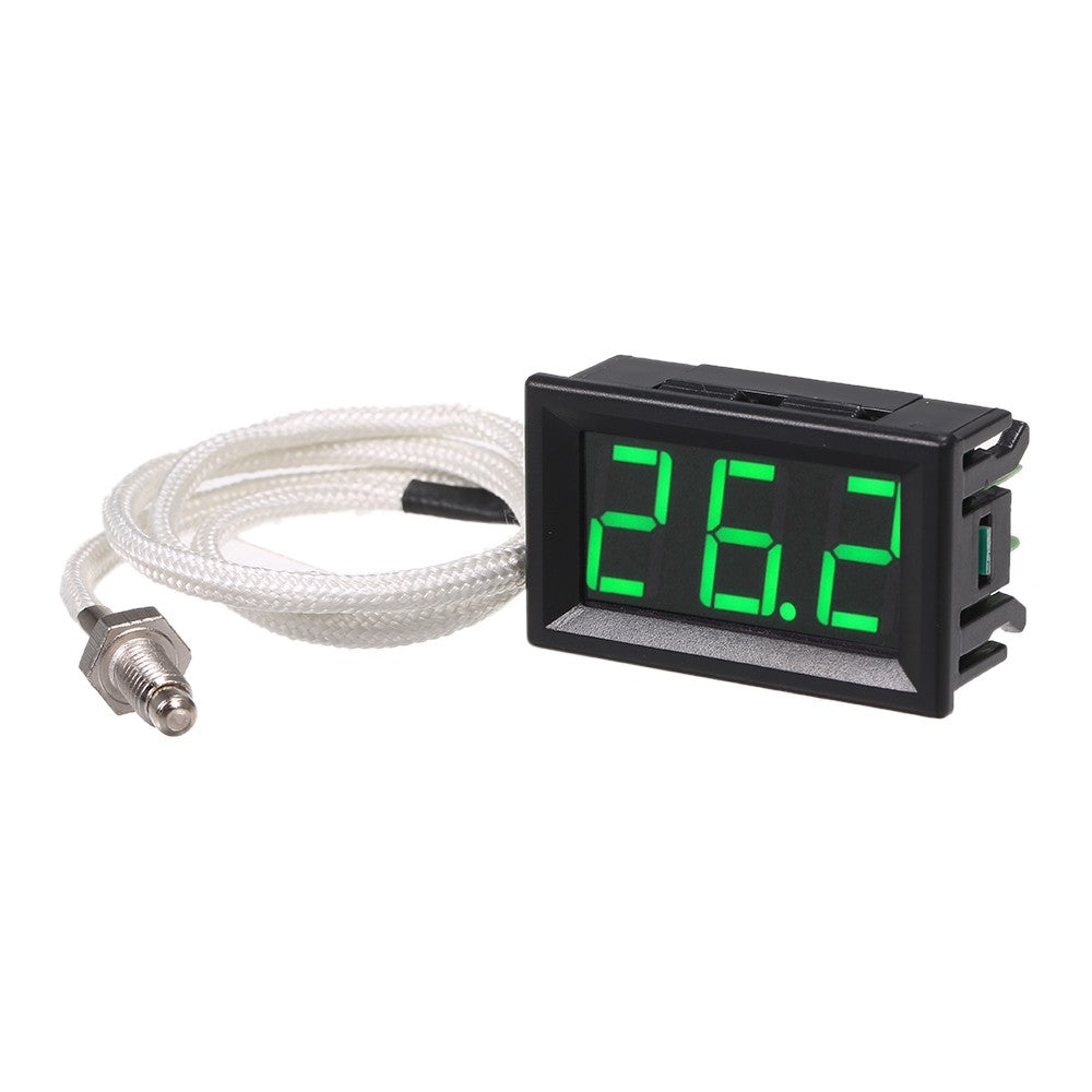 XH-B310 Industrial Digital Thermometer 12V Temperature Meter K-type M6 Thermocouple Tester - Green
