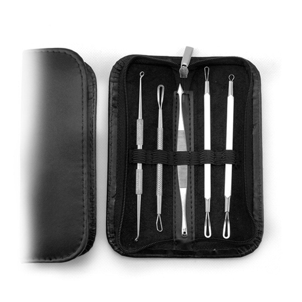 5Pcs Blemish Extractor Kit Blackhead Acne Pimple Blemish Extractor Remover Stainless Steel Tool Kit