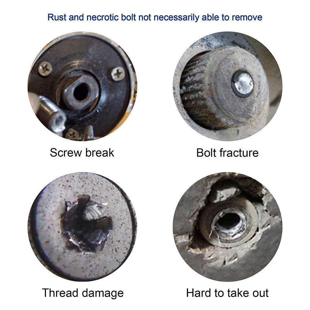 22pcs Werkzeug Damaged Stripped Screw Extractor Set for Broken Screw HSS Broken Bolt Extractor Screw Remover Set with Magnetic Extension Bit Holder Socket Adapter