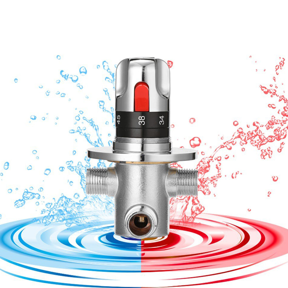 Thermostatic Mixer Valve Water Mixer Hot/Cold Water Mixing Temperature Control Valve for Home Water Heater