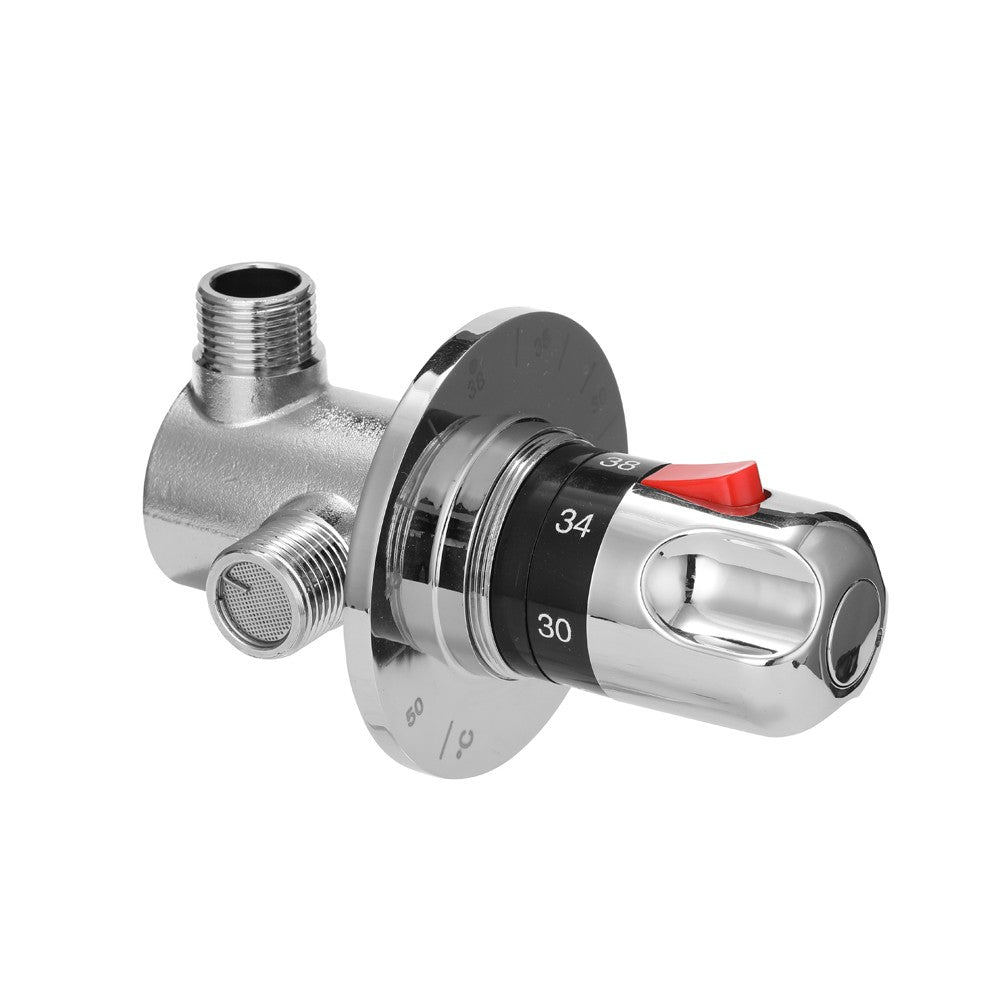 Thermostatic Mixer Valve Water Mixer Hot/Cold Water Mixing Temperature Control Valve for Home Water Heater
