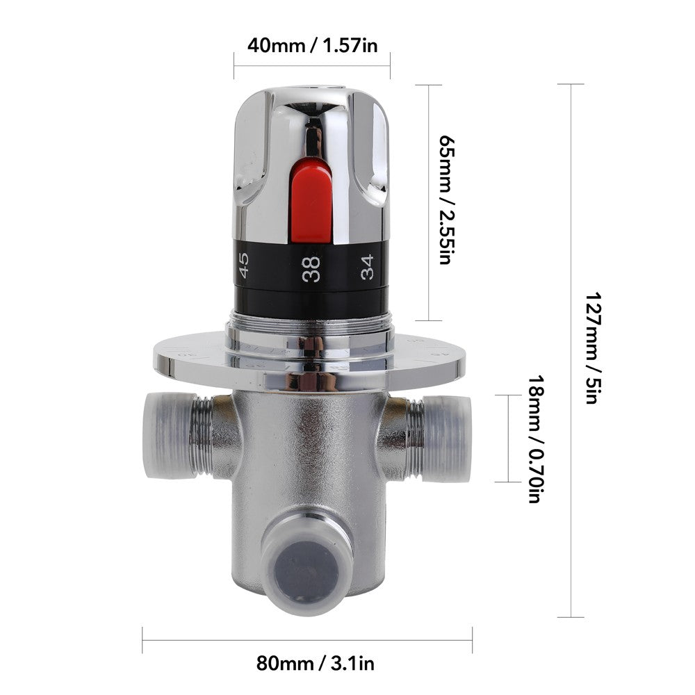 Thermostatic Mixer Valve Water Mixer Hot/Cold Water Mixing Temperature Control Valve for Home Water Heater