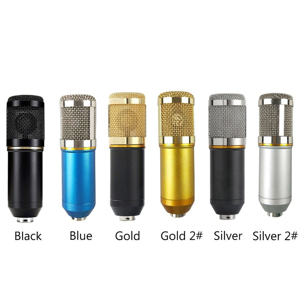 BM800 Suspension Microphone Kit Studio Live Stream Broadcasting Recording Condenser Microphone Set - Blue