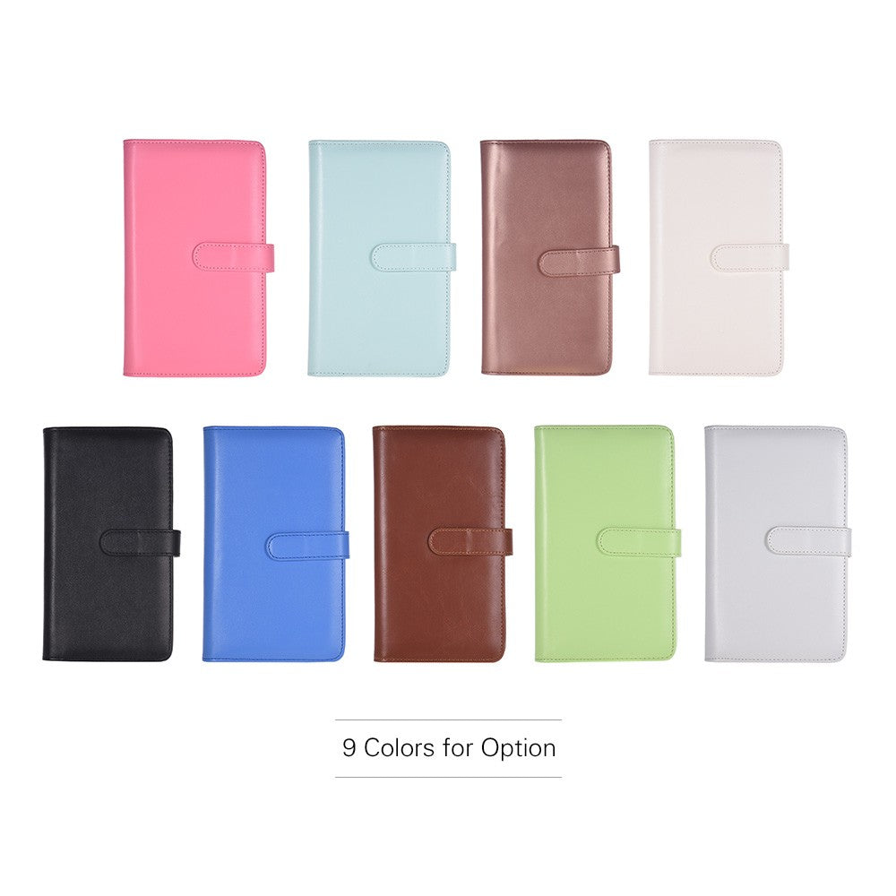 80 Pockets Portable Mini Magnetic Closure Photo Album Photo Pictures Book Album - Black