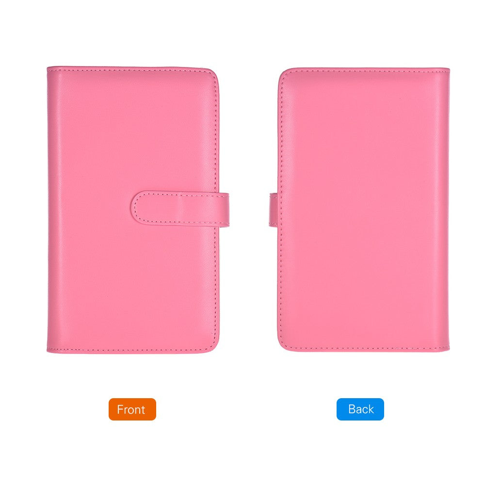80 Pockets Portable Mini Magnetic Closure Photo Album Photo Pictures Book Album - Pink