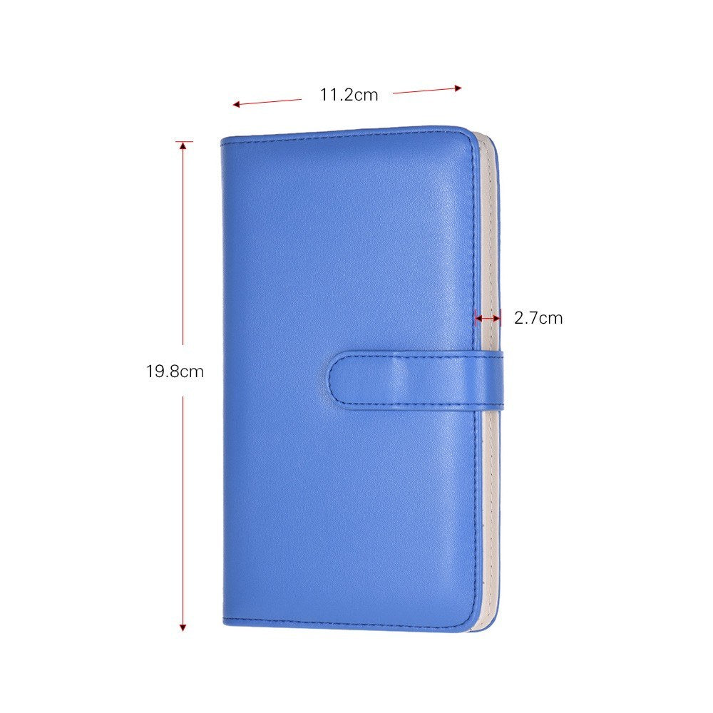 80 Pockets Portable Mini Magnetic Closure Photo Album Photo Pictures Book Album - Dark Blue