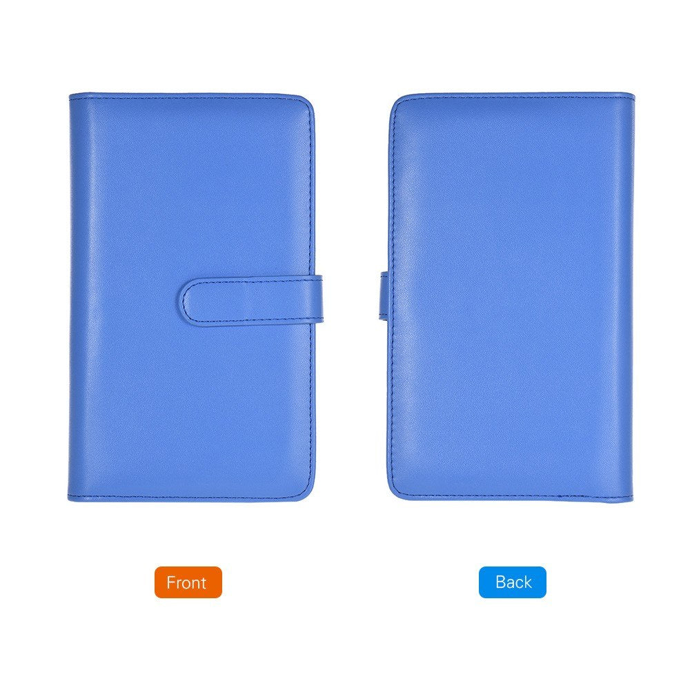 80 Pockets Portable Mini Magnetic Closure Photo Album Photo Pictures Book Album - Dark Blue