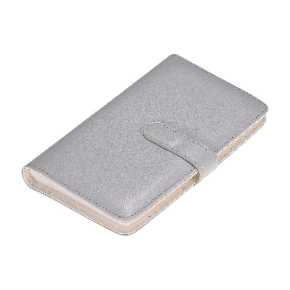 80 Pockets Portable Mini Magnetic Closure Photo Album Photo Pictures Book Album - Light Grey