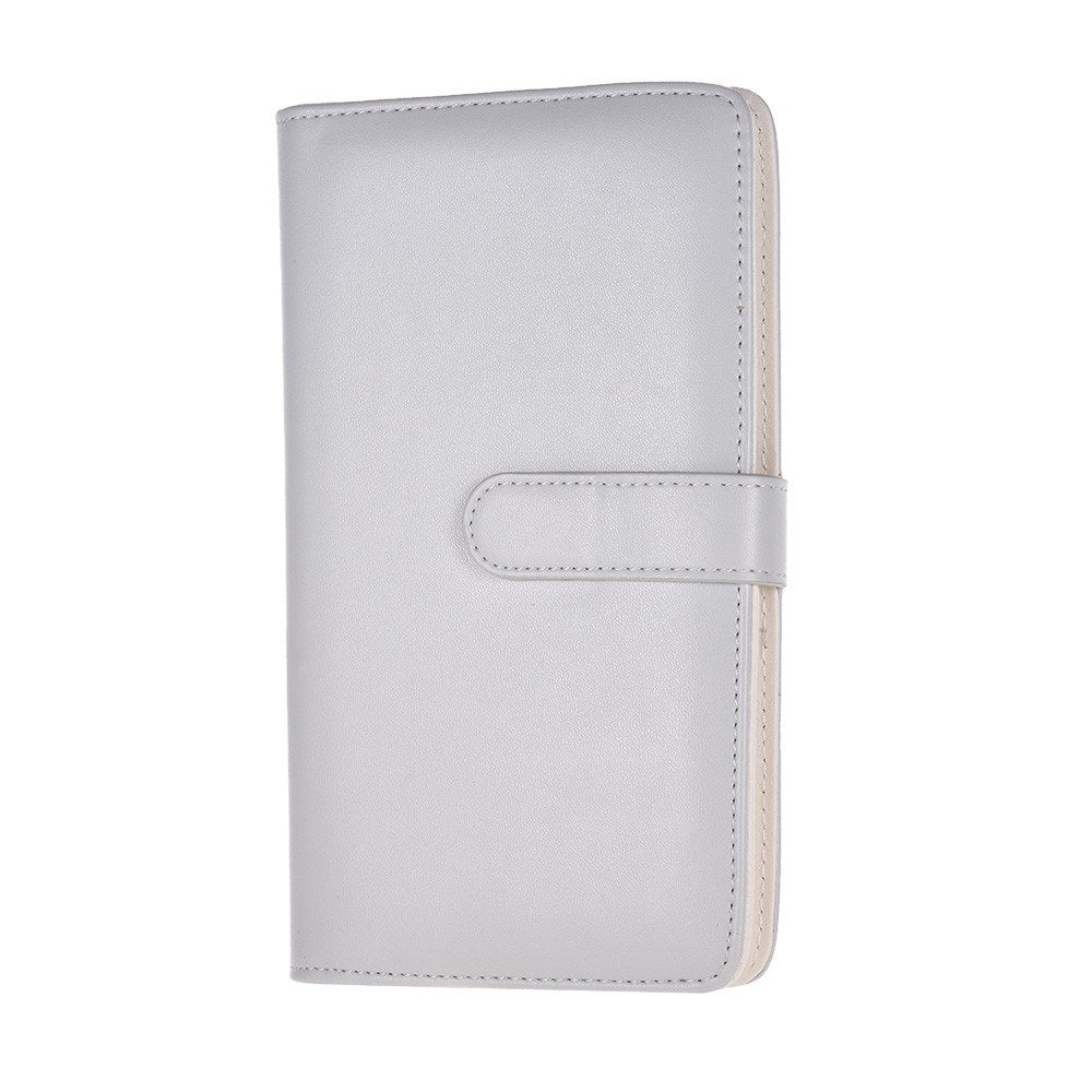 80 Pockets Portable Mini Magnetic Closure Photo Album Photo Pictures Book Album - Light Grey