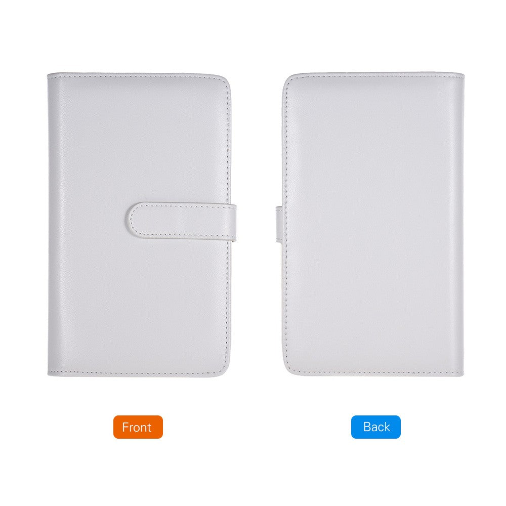 80 Pockets Portable Mini Magnetic Closure Photo Album Photo Pictures Book Album - Light Grey