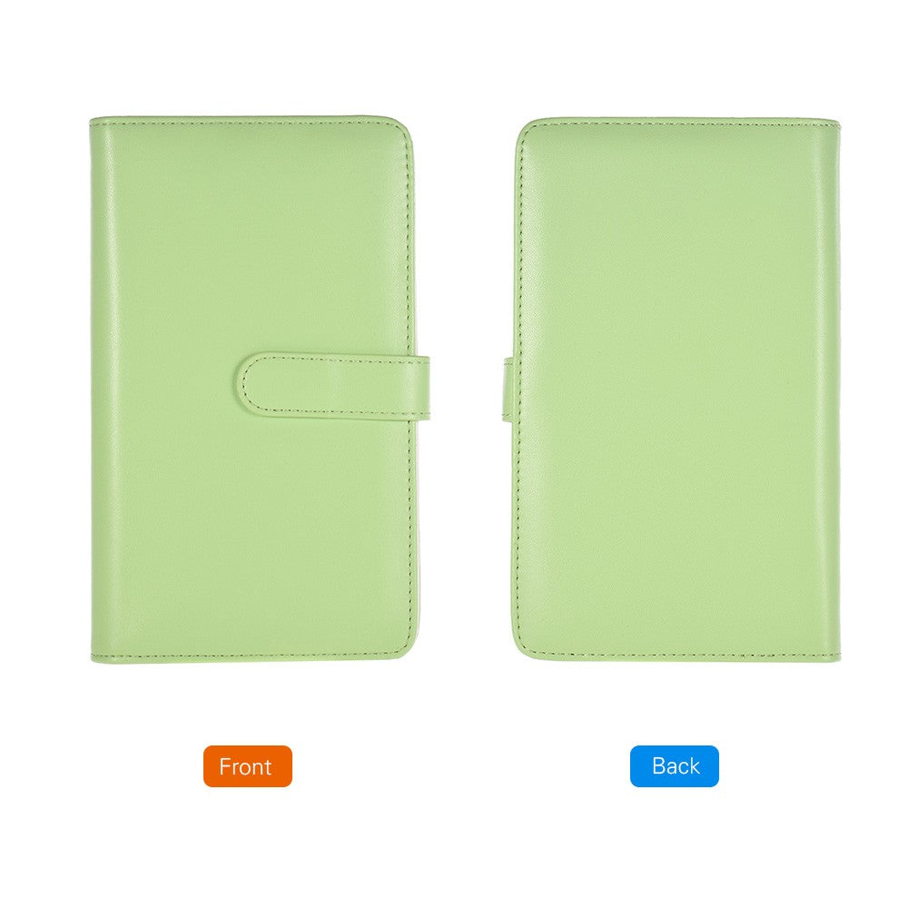 80 Pockets Portable Mini Magnetic Closure Photo Album Photo Pictures Book Album - Green