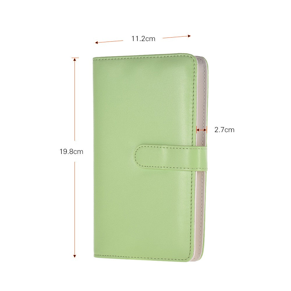 80 Pockets Portable Mini Magnetic Closure Photo Album Photo Pictures Book Album - Green