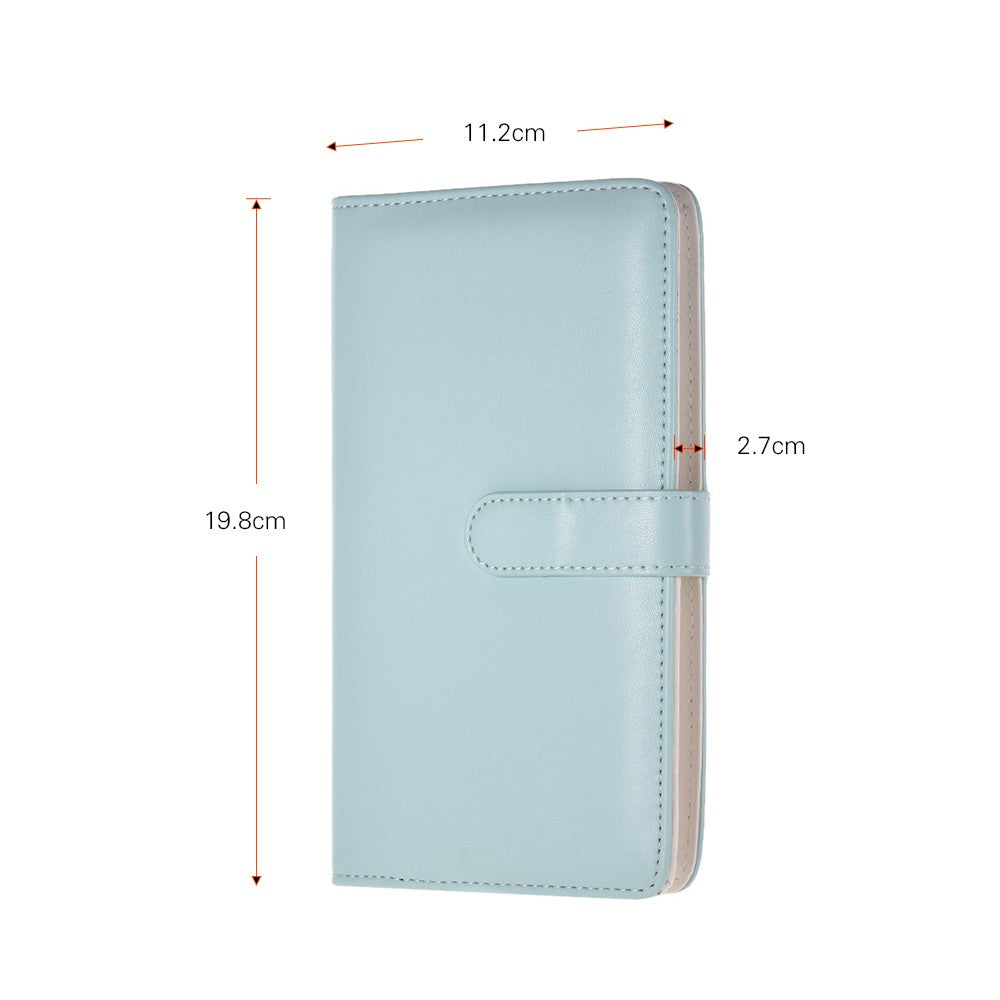80 Pockets Portable Mini Magnetic Closure Photo Album Photo Pictures Book Album - Blue