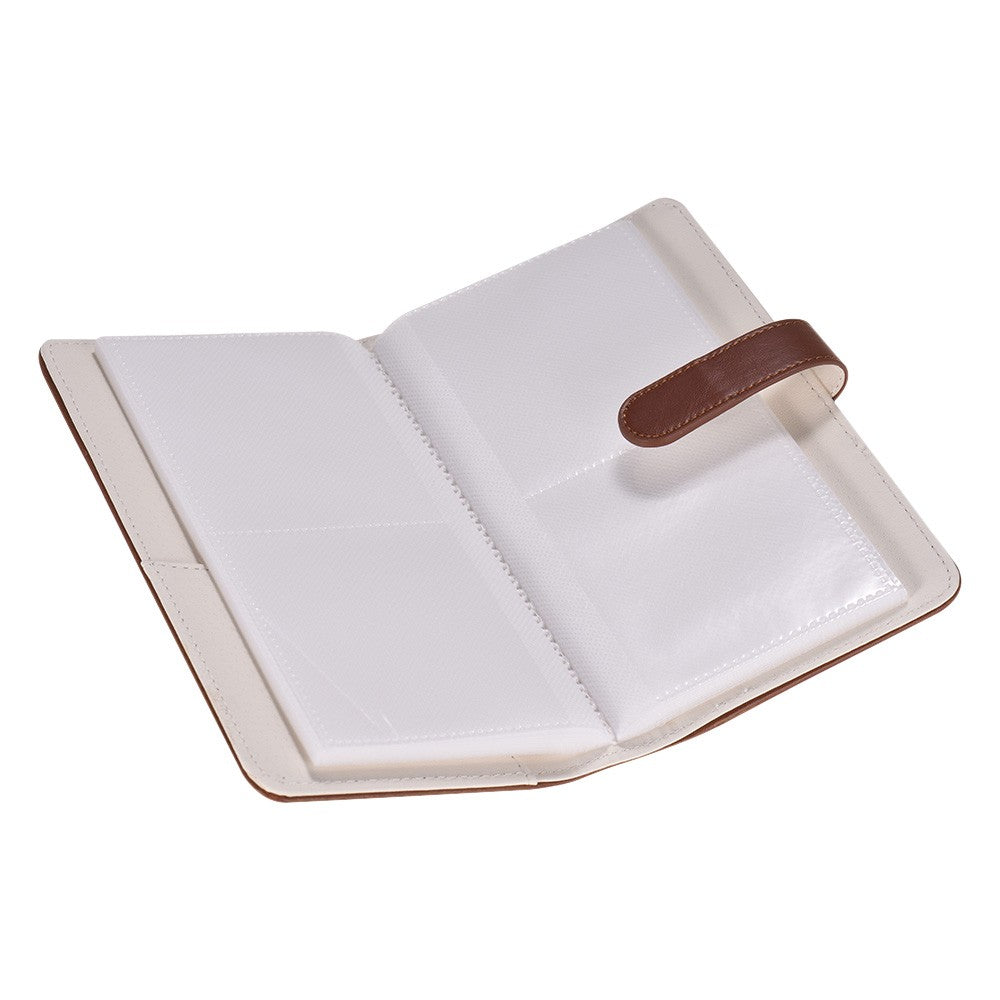 80 Pockets Portable Mini Magnetic Closure Photo Album Photo Pictures Book Album - Brown