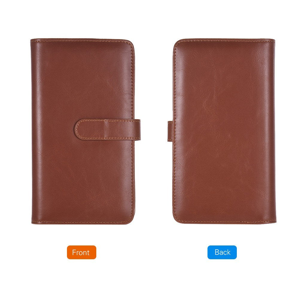 80 Pockets Portable Mini Magnetic Closure Photo Album Photo Pictures Book Album - Brown