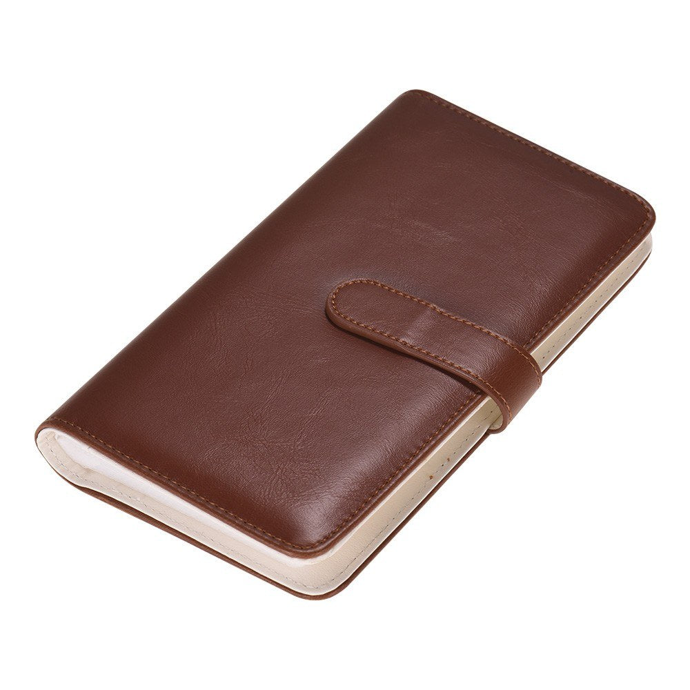 80 Pockets Portable Mini Magnetic Closure Photo Album Photo Pictures Book Album - Brown