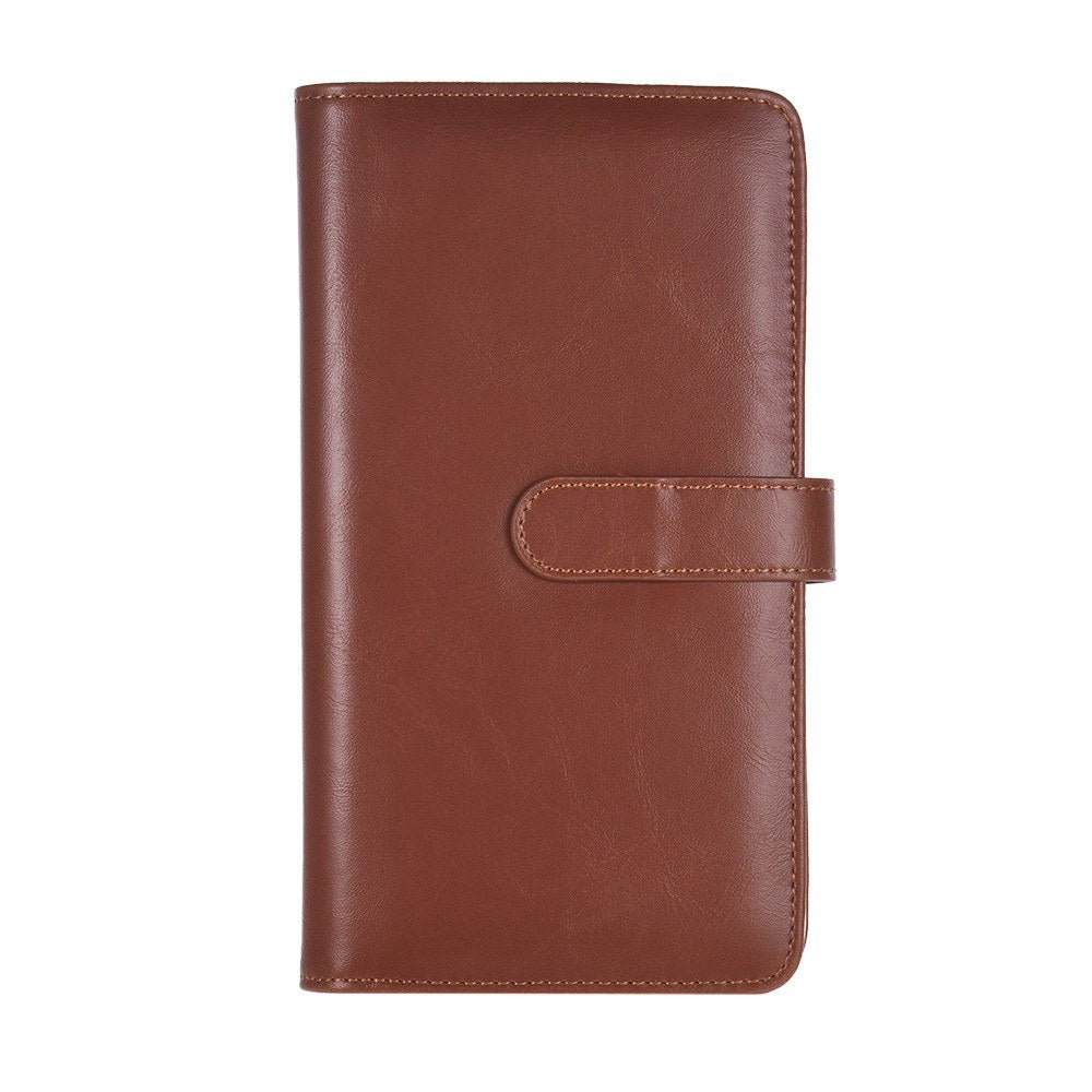 80 Pockets Portable Mini Magnetic Closure Photo Album Photo Pictures Book Album - Brown