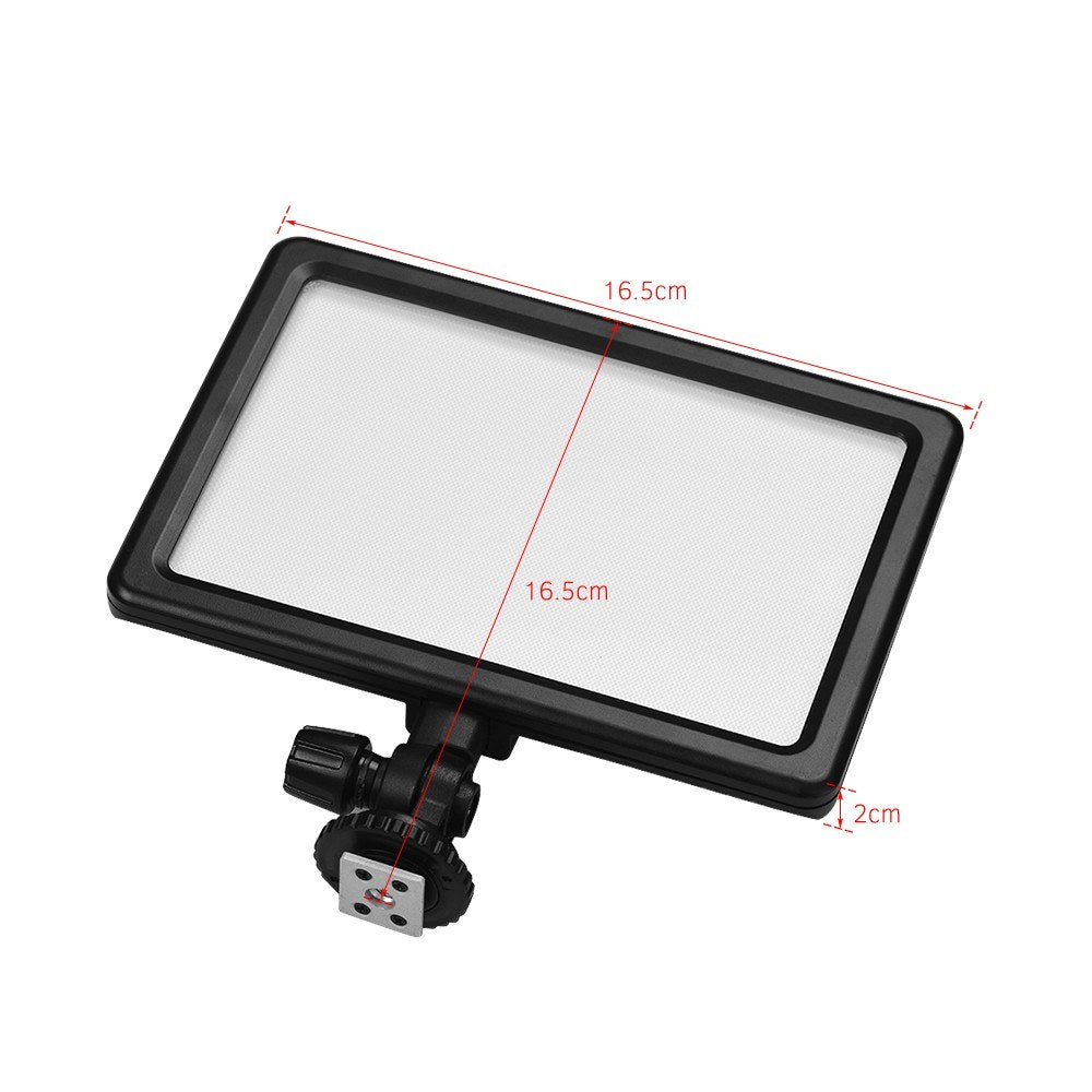 Portable LED Video Light Panel Photography Fill-in Lamp 3200K-5600K Adjustable Brightness 25W with LED Display Cold Shoe Mount Adapter
