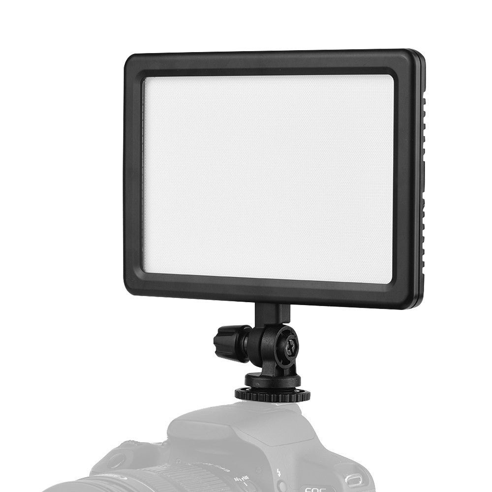 Portable LED Video Light Panel Photography Fill-in Lamp 3200K-5600K Adjustable Brightness 25W with LED Display Cold Shoe Mount Adapter