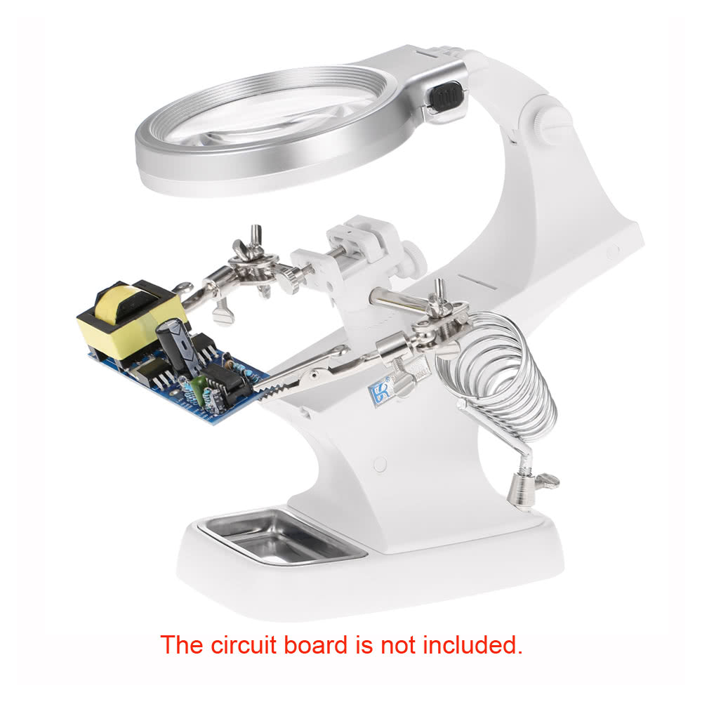 Multi-functional 3X/4.5X Welding LED Magnifier Alligator Clip Holder Clamp LED Clip Type Magnifier