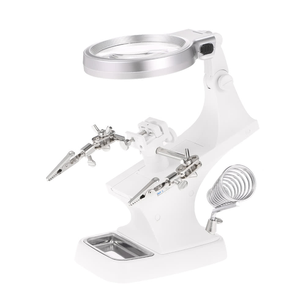 Multi-functional 3X/4.5X Welding LED Magnifier Alligator Clip Holder Clamp LED Clip Type Magnifier