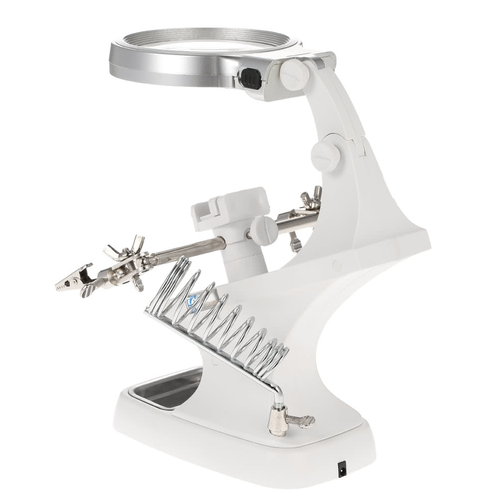 Multi-functional 3X/4.5X Welding LED Magnifier Alligator Clip Holder Clamp LED Clip Type Magnifier