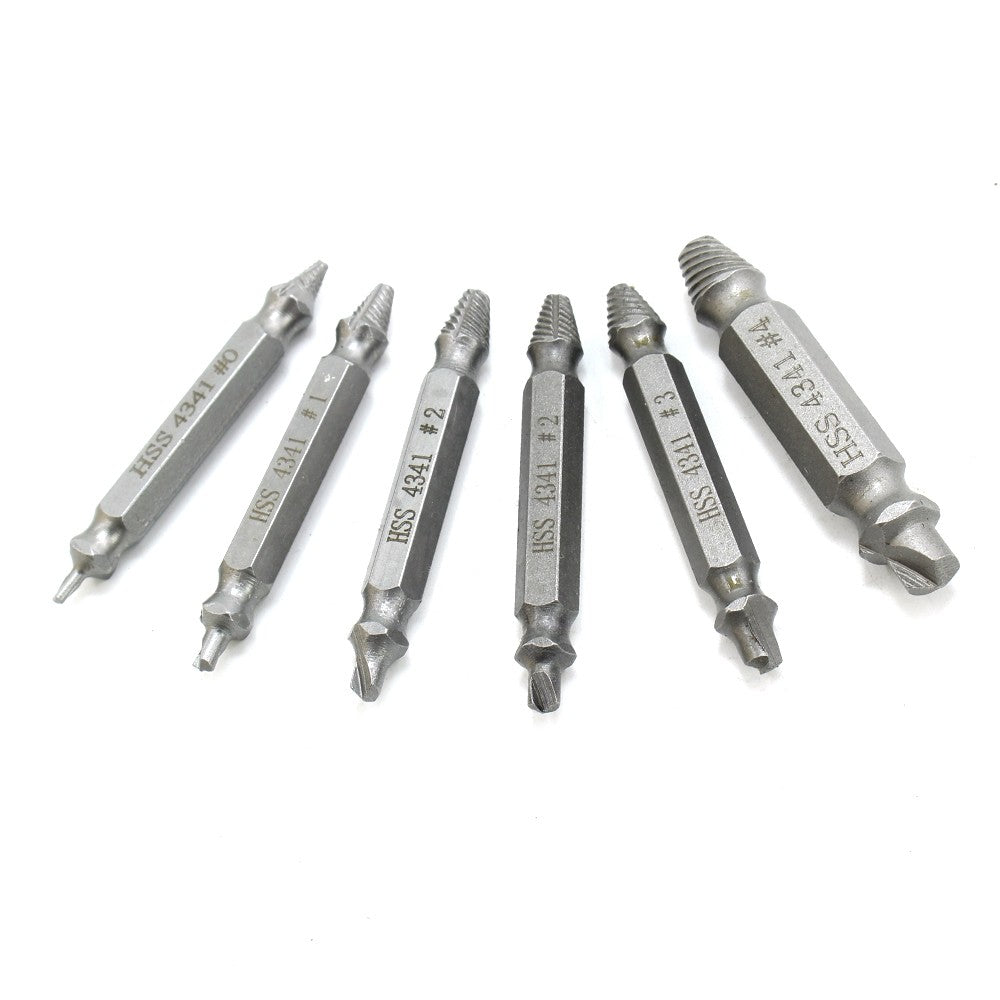 6Pcs Drill Bit Set Bolt Screw Extractor Breaker Screw Remover Stripping Tool