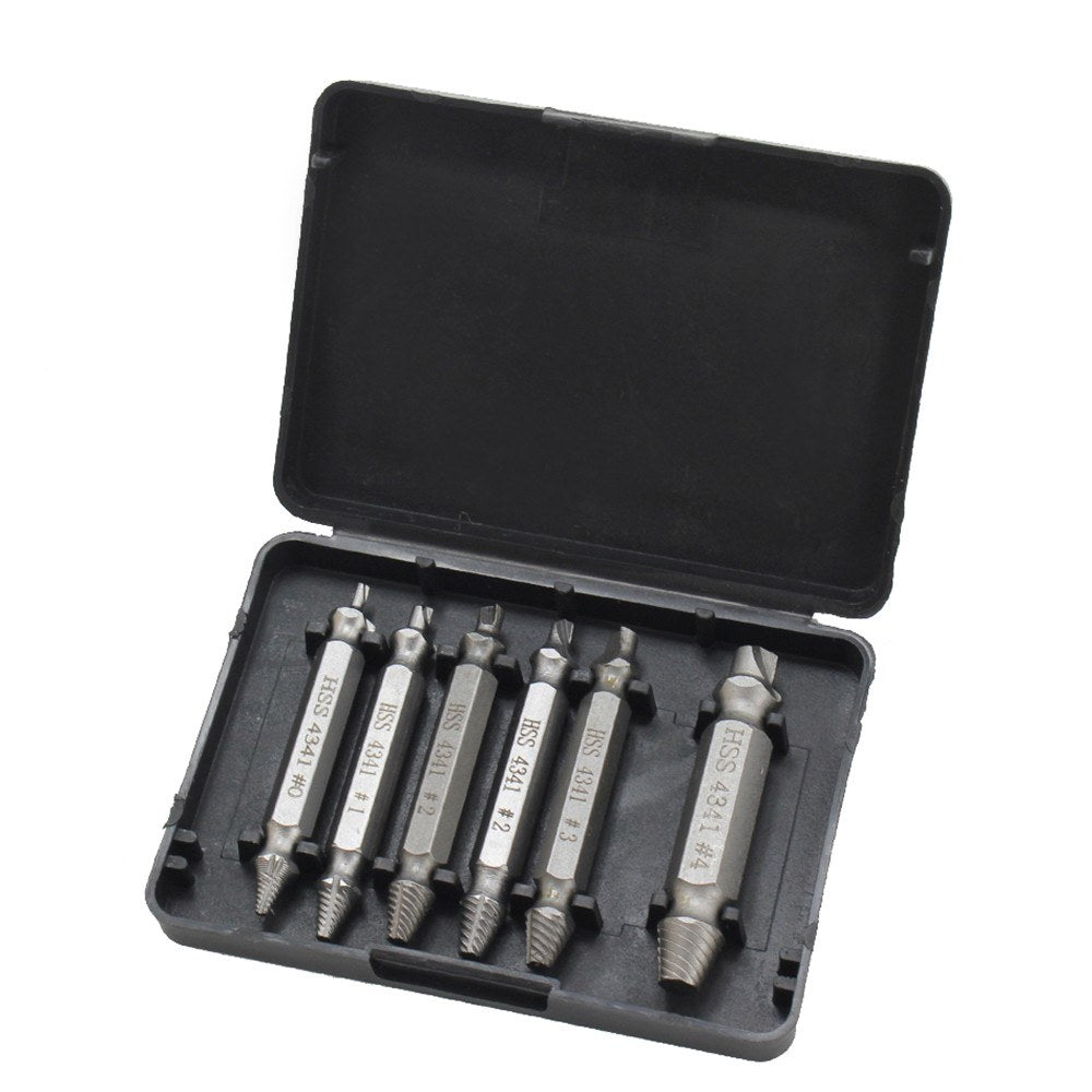 6Pcs Drill Bit Set Bolt Screw Extractor Breaker Screw Remover Stripping Tool