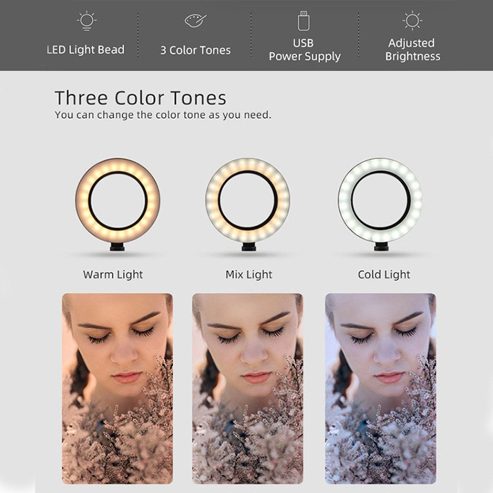 LED Ring Light Tripod Stand Studio Photo Video Live Broadcast Dimmable Fill Light