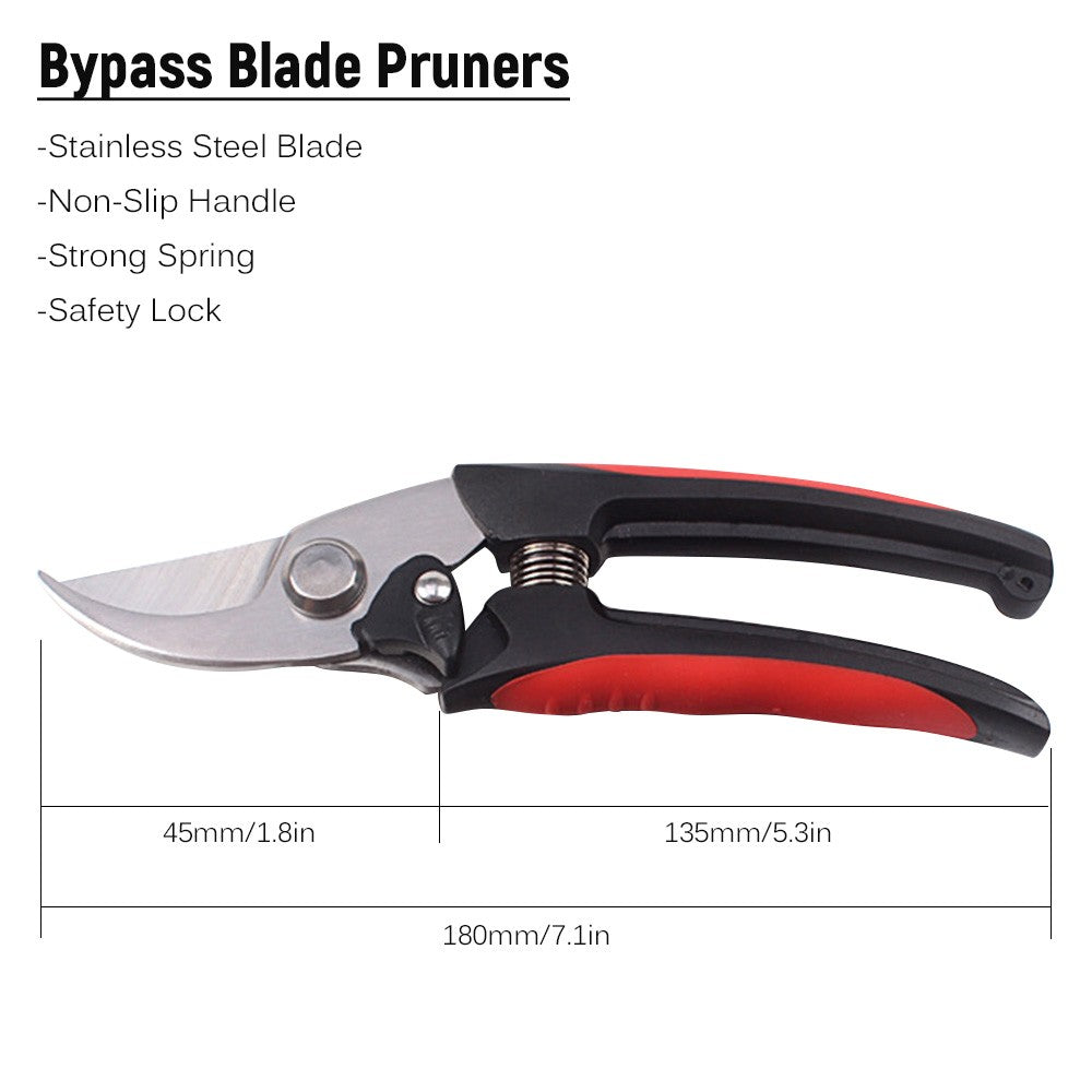 Garden Shears Professional Hand Pruners Bypass Pruner Gardening Clippers for Cutting Flowers Trimming Plants Fruits Picking