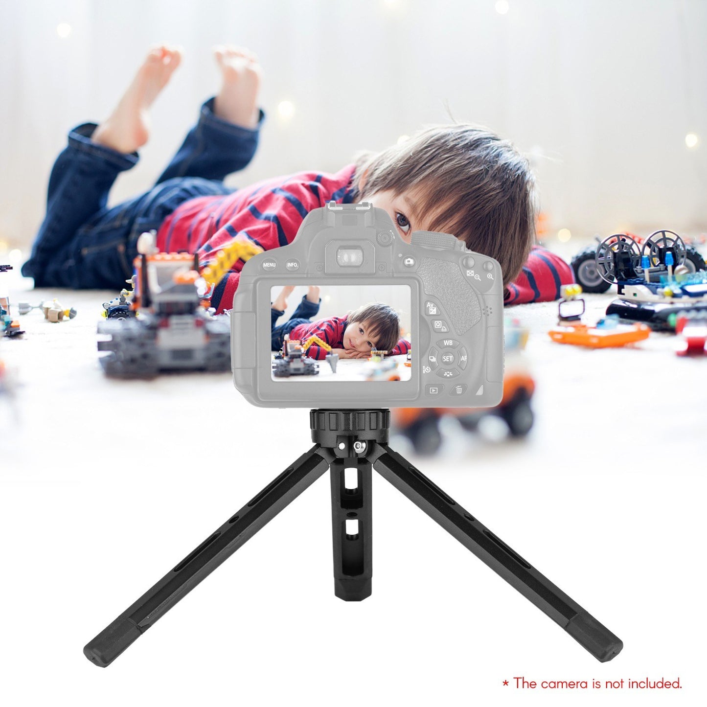 Desktop Metal Tripod Stand 1/4 inch Screw 4 Levels Adjustable Height for DSLR Camera Gimbal Stabilizer