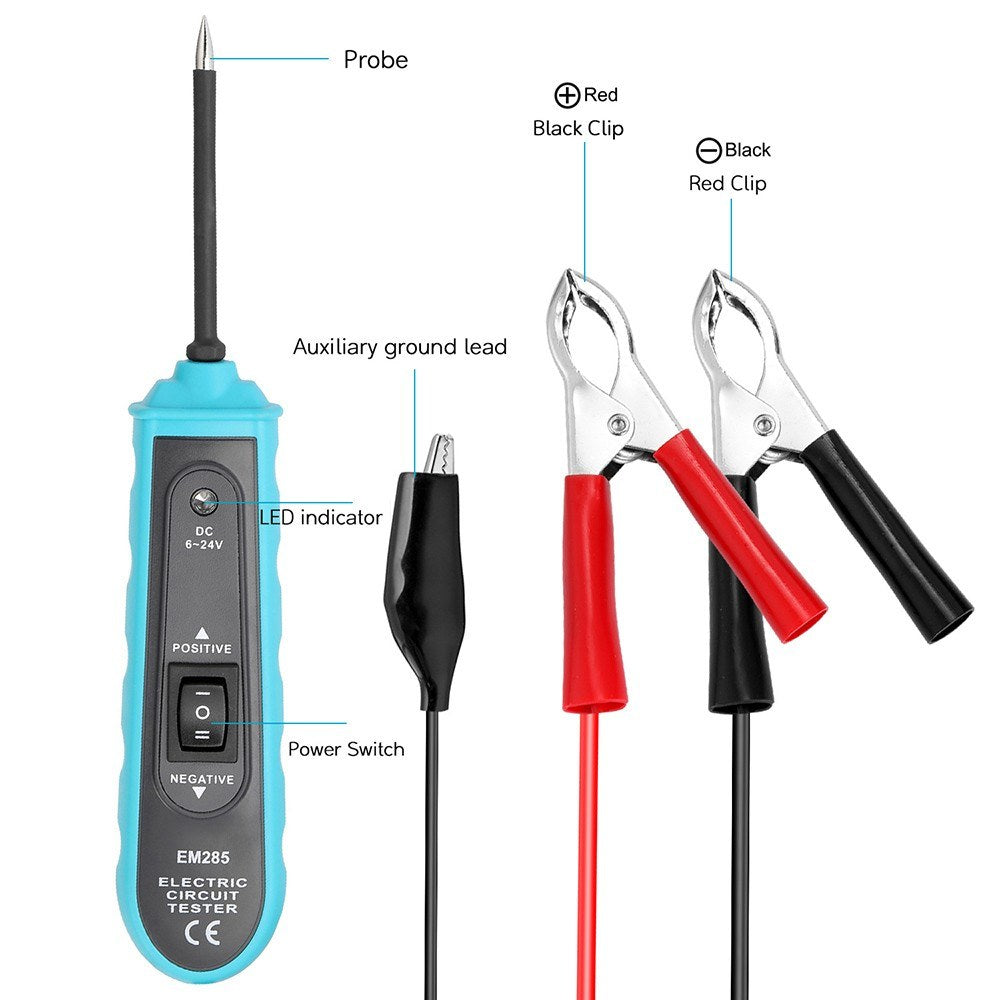 EM285 6-24V DC Automotive Electric Circuit Tester Car Electrical System Diagnostics Test Tool