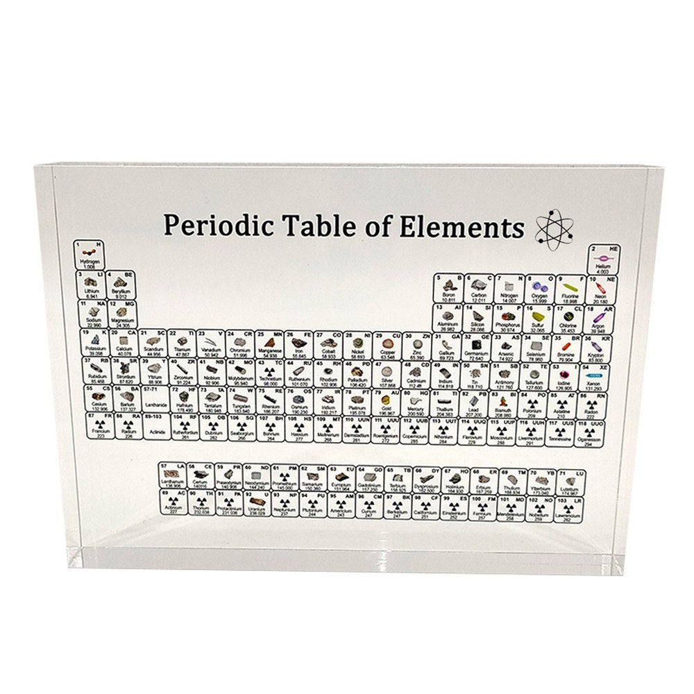 Acrylic Periodic Table Display Home Decoration Crystal Chemical Element Display Kids Teaching Tool - L