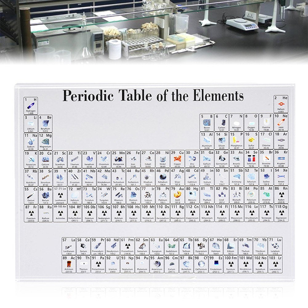 Acrylic Periodic Table Display Home Decoration Crystal Chemical Element Display Kids Teaching Tool - L