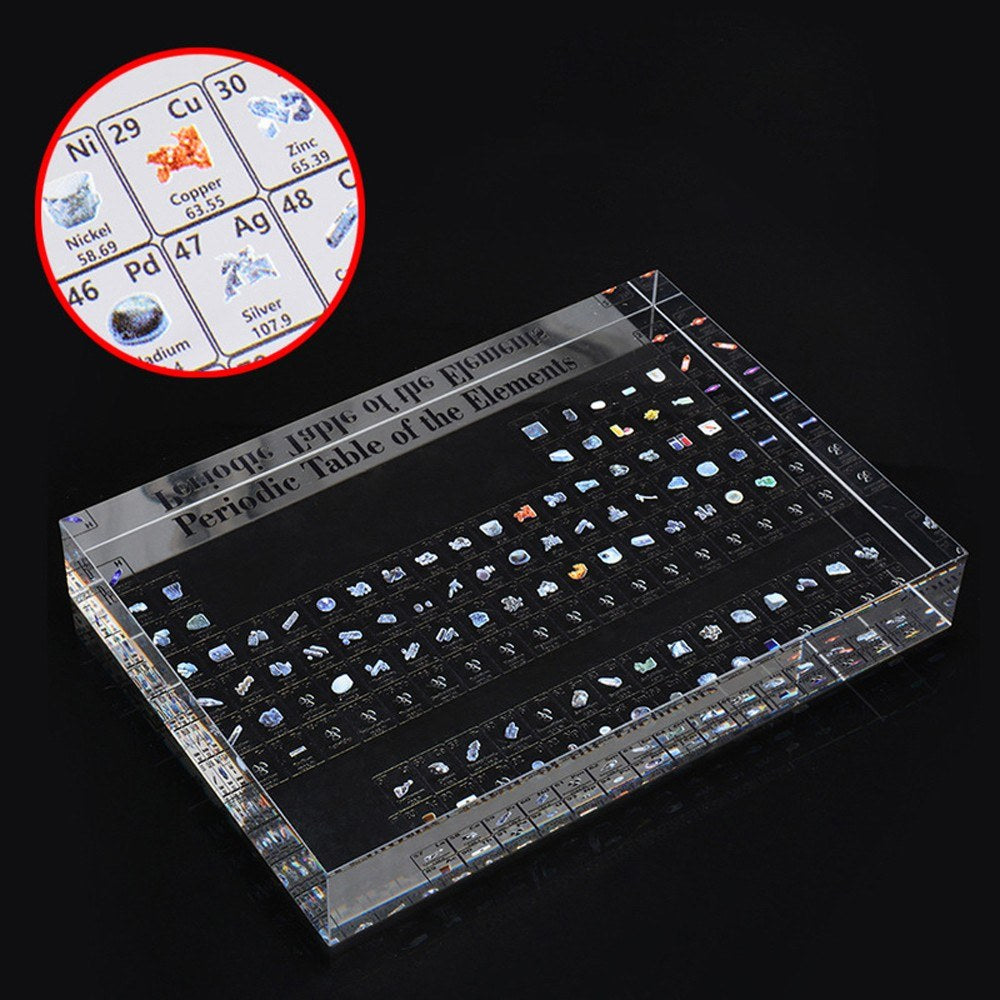 Acrylic Periodic Table Display Home Decoration Crystal Chemical Element Display Kids Teaching Tool - L