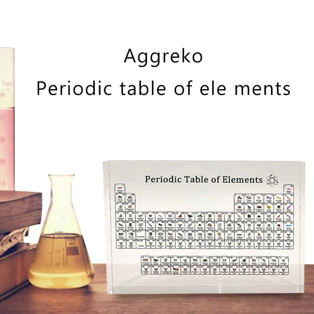Acrylic Periodic Table Display Home Decoration Crystal Chemical Element Display Kids Teaching Tool - L