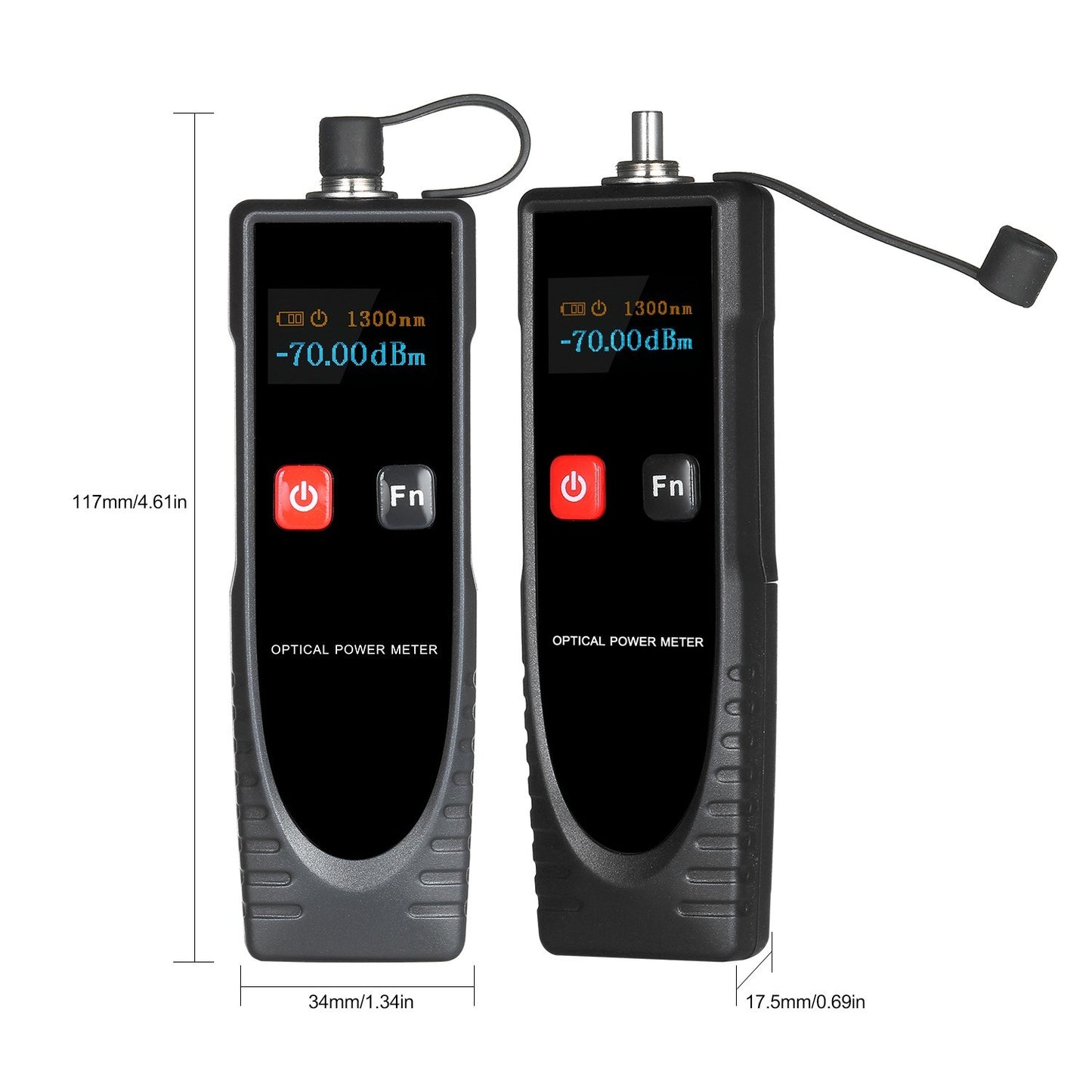 Optical Power Meter Digital Mini Light Power Meter -70~6dBm with 6 Optic Wave Length - Grey