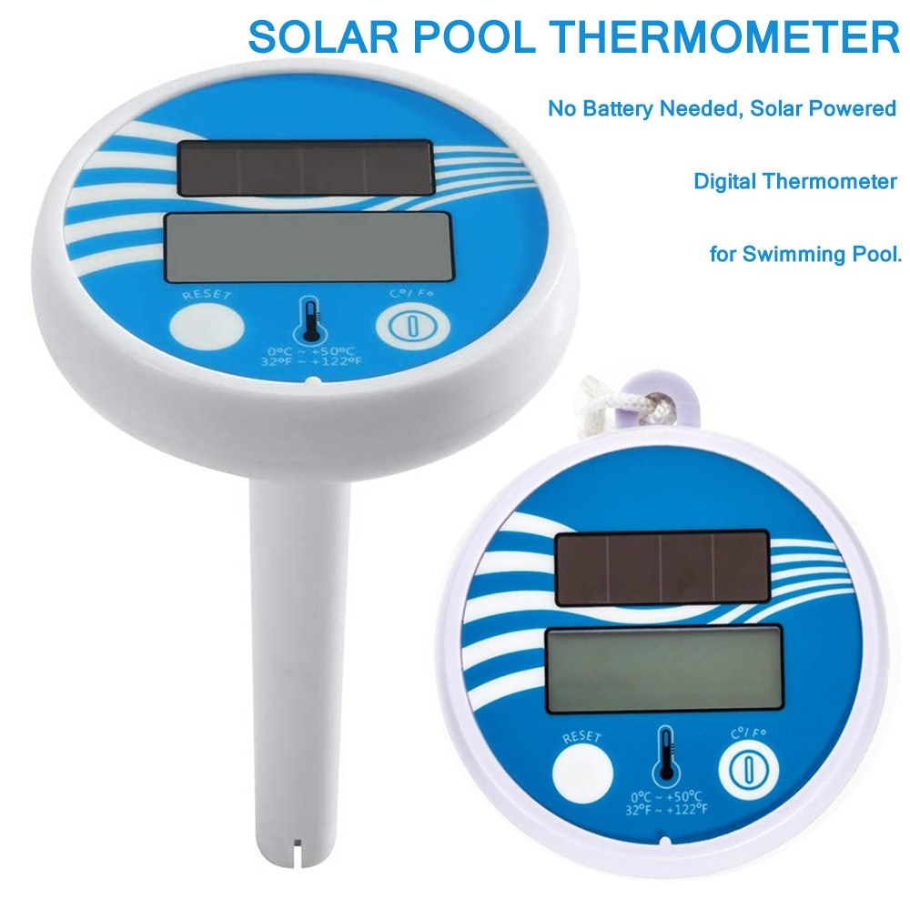 Solar Powered Digital Thermometer Wireless Pond Pool Floating LCD Display Swimming Pool Thermometer