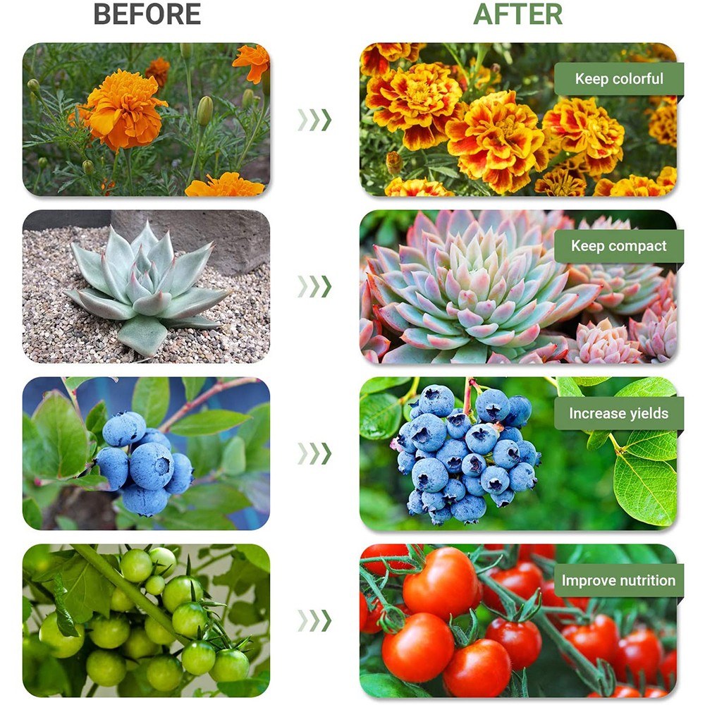 3-Head Grow Light 60 LED Light Bulb Plant Growing Lamps with Adjustable Arm Auto ON/Off Intelligent Timing 10 Levels Brightness for Indoor Plants