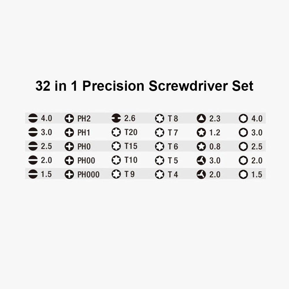 Multi-purpose 32 in 1 Precision Screwdriver Set Mini Magnetic Screwdriver Kit for Phone iPad Camera