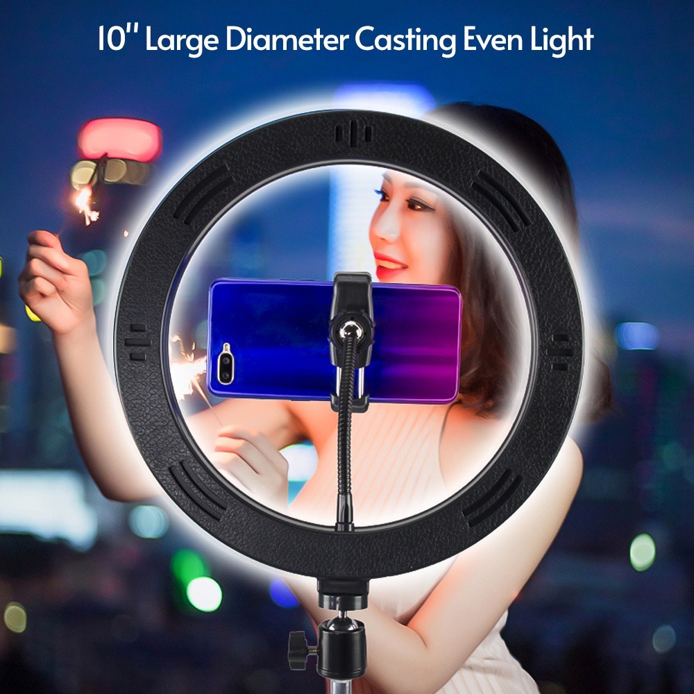 Ring Light 10 Inch LED Fill Light USB Powered 3 Color Temperatures with Phone Clamp for Makeup Selfie Live Streaming Photography Vlog
