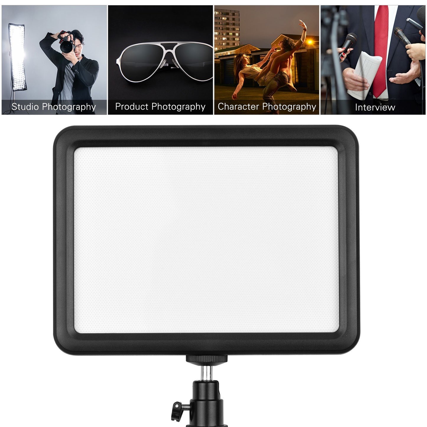 LED Video Camera Light 116Pcs Beads Portable Camera Photo Light Panel Bi-Color 3300K-5600K with Cold Shoe Adapter/Remote Control