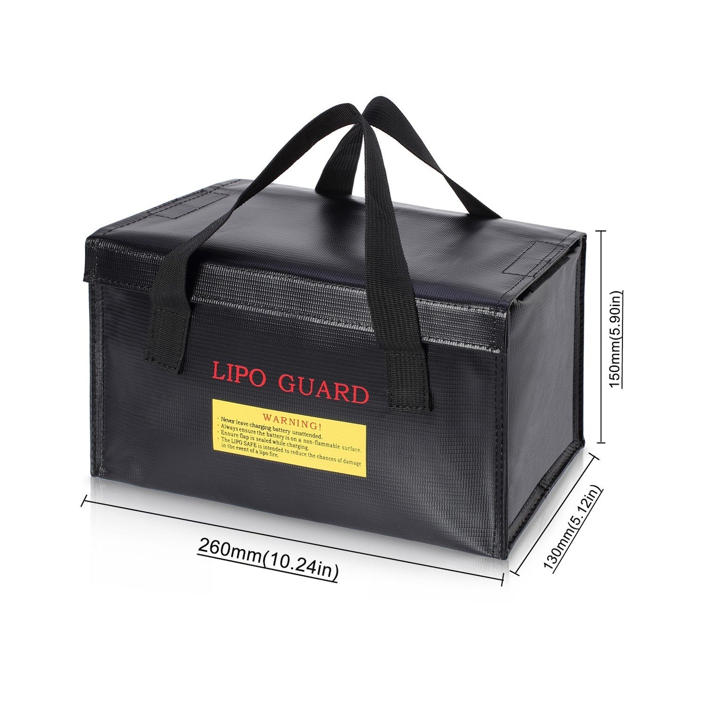 Explosionproof Lipo Battery Safe Bag Guard for Battery Storage and Charging, Size: 260 x 130 x 150mm - Silver
