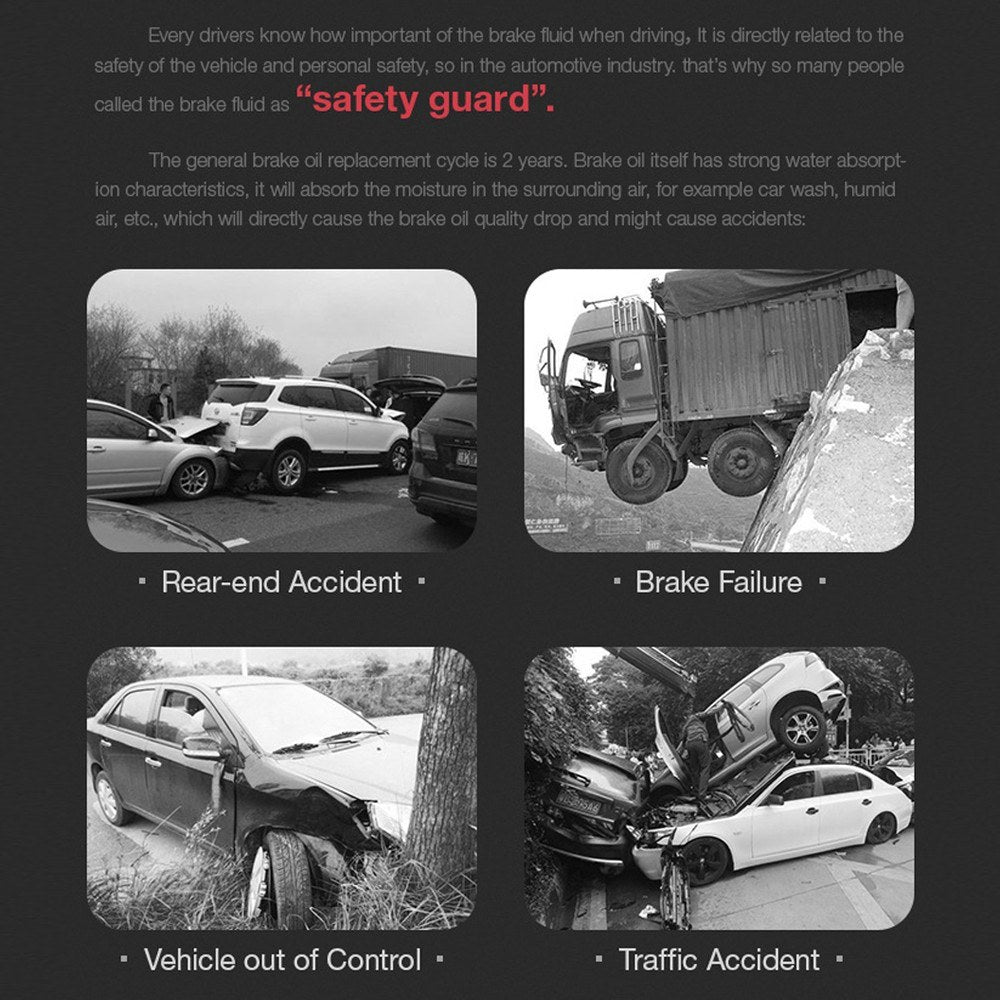 Automobile Brake Oil Detector Automobile Brake Oil Testing Pen Water Brake Fluid Tester Universal LED Indicator Testing Tool