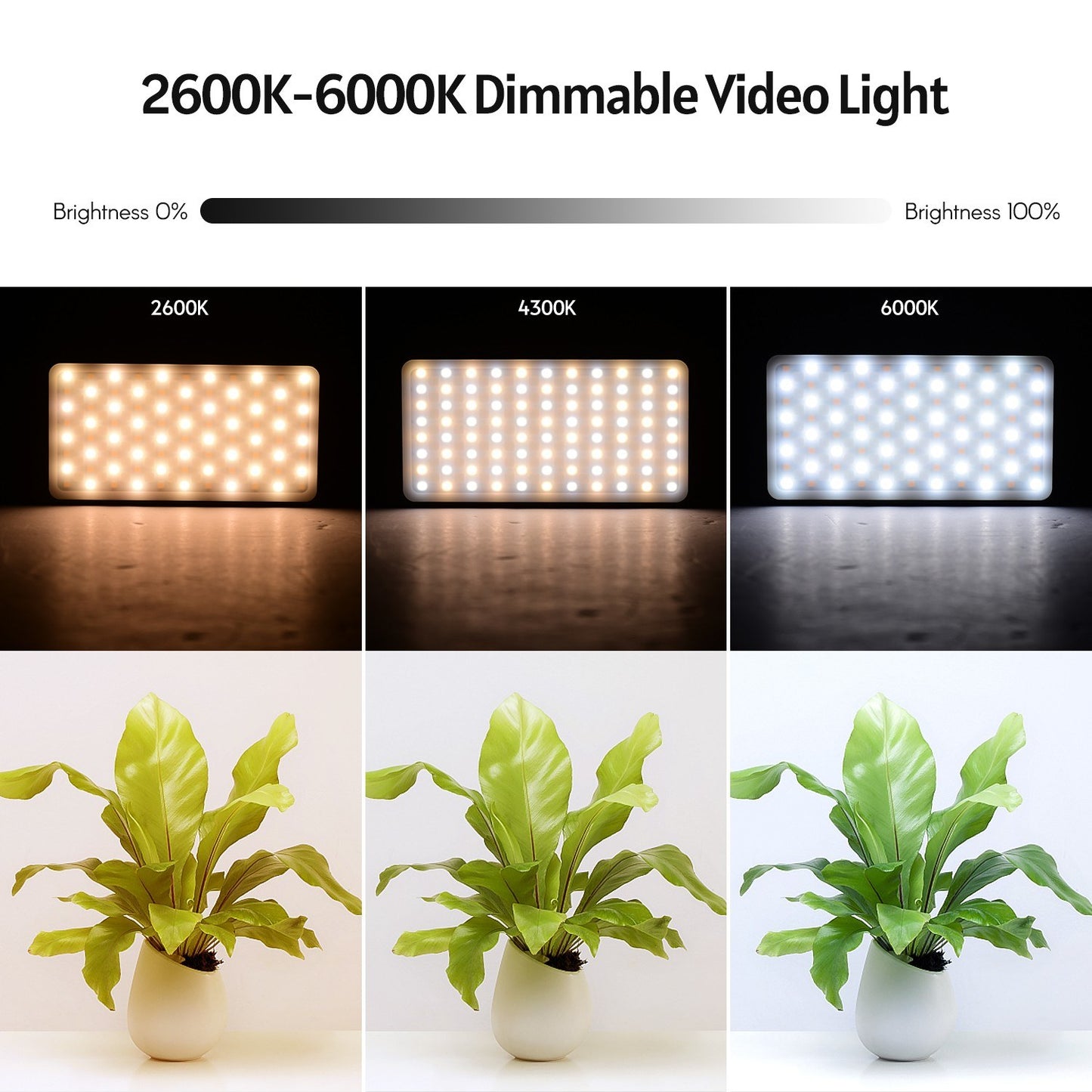 RGB LED Video Light Bi-color Fill Light 2600K-6000K CRI 96 Built-in 4000mAh Lithium Battery with Storage Bag