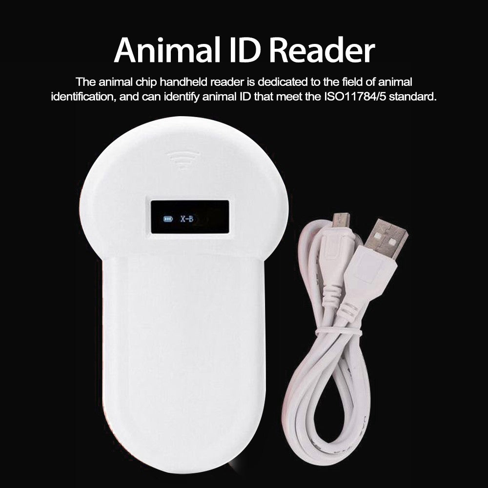 LF 134.2KHz Pocket Reader Handheld Animal Chip Reader Scanner Pet Dog Cat ID Reader