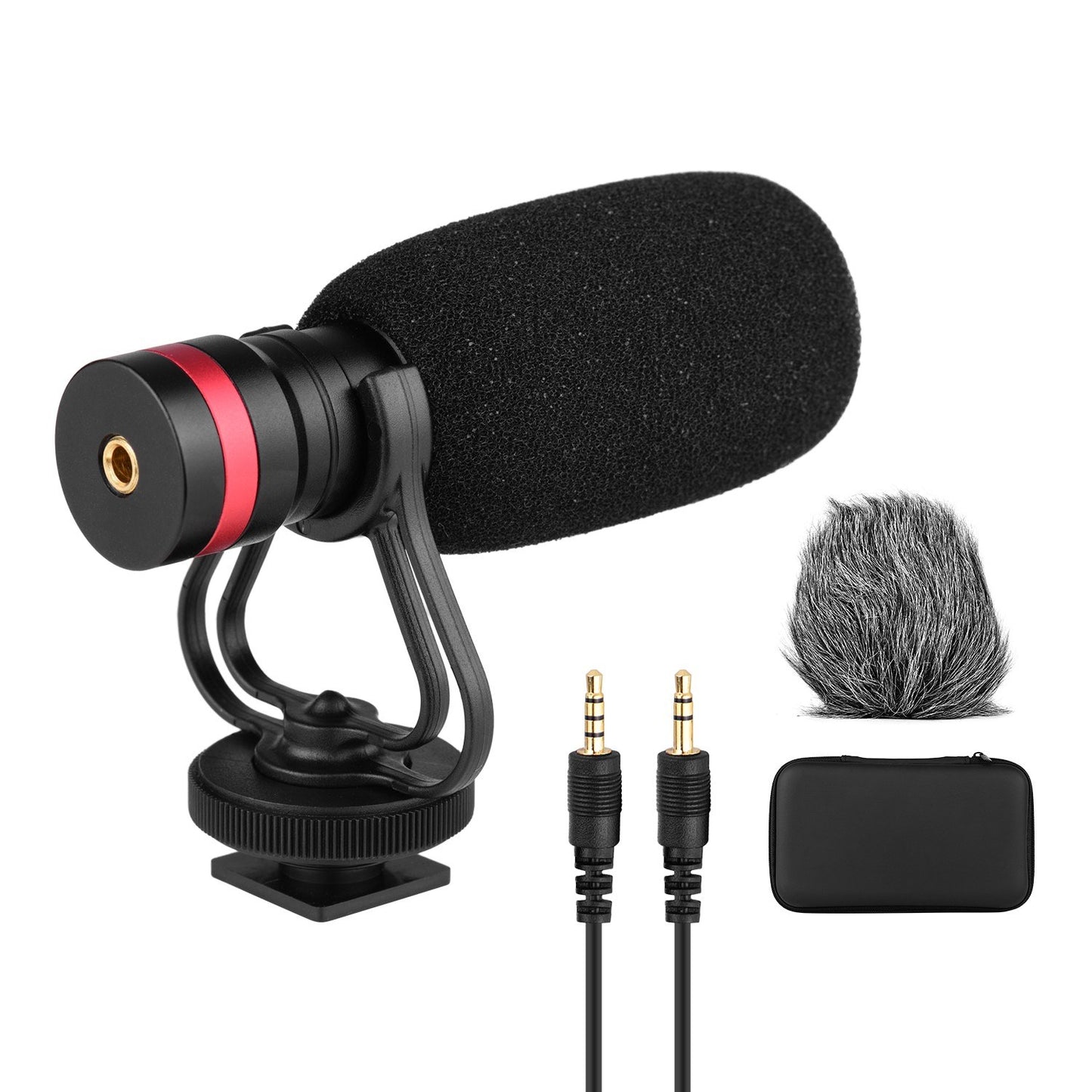 Cardioid Directional Condenser Microphone with Anti-Shock Mount 3.5mm TRS and TRRS Audio Output Cables
