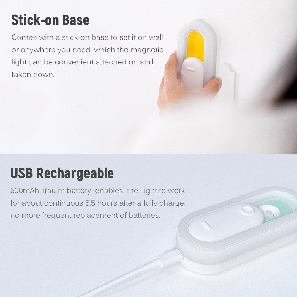 Smart Night Light USB Rechargeable Motion Sensor Light for Bedroom Bathroom - Yellow