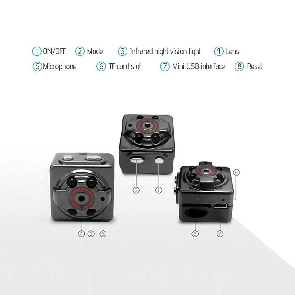 2MP Mini Micro Camera Full HD Video Cam Night Vision Audio Motion Detection for Home Security - 1080P